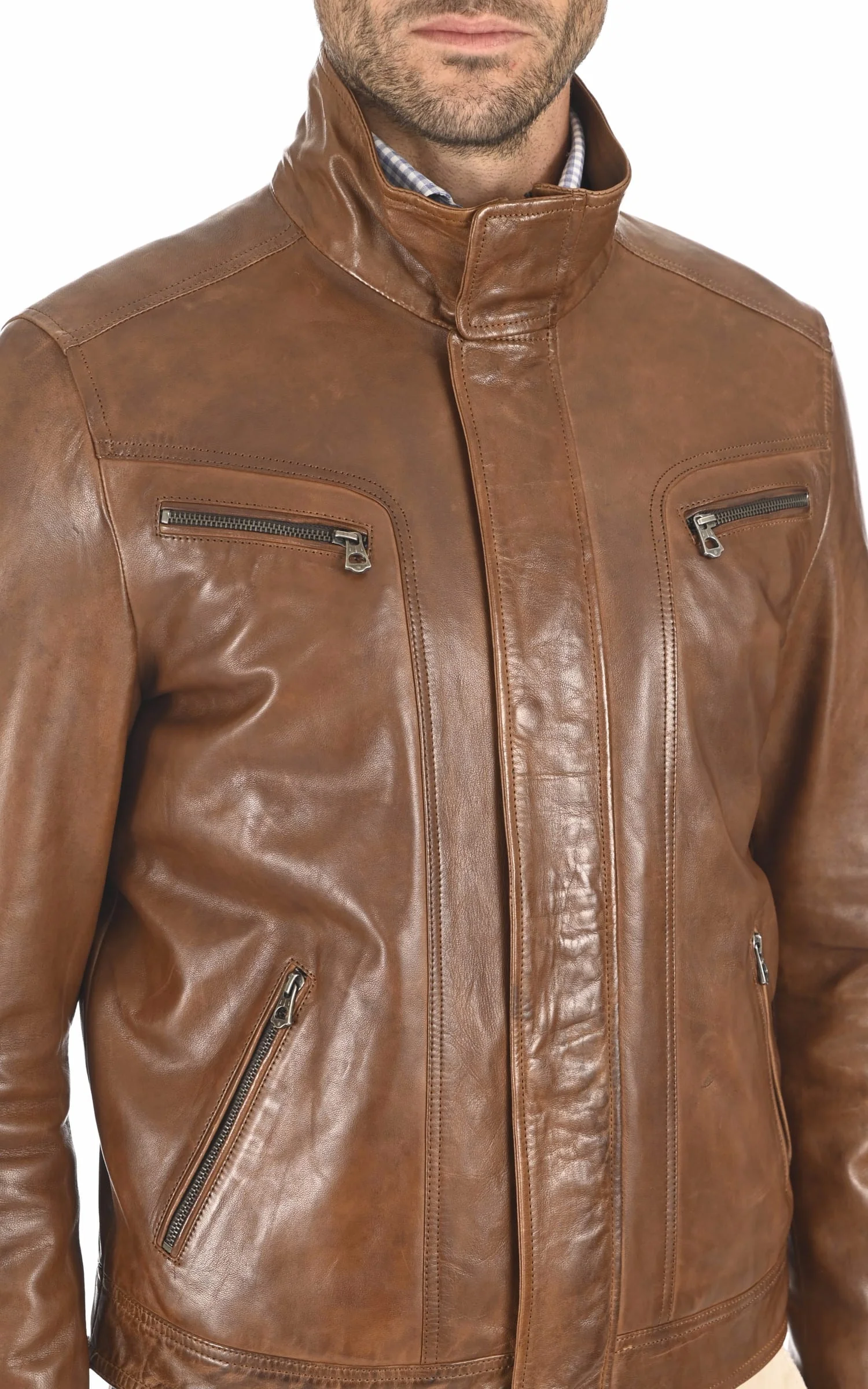 Blouson cuir Falconero marron – Image 5