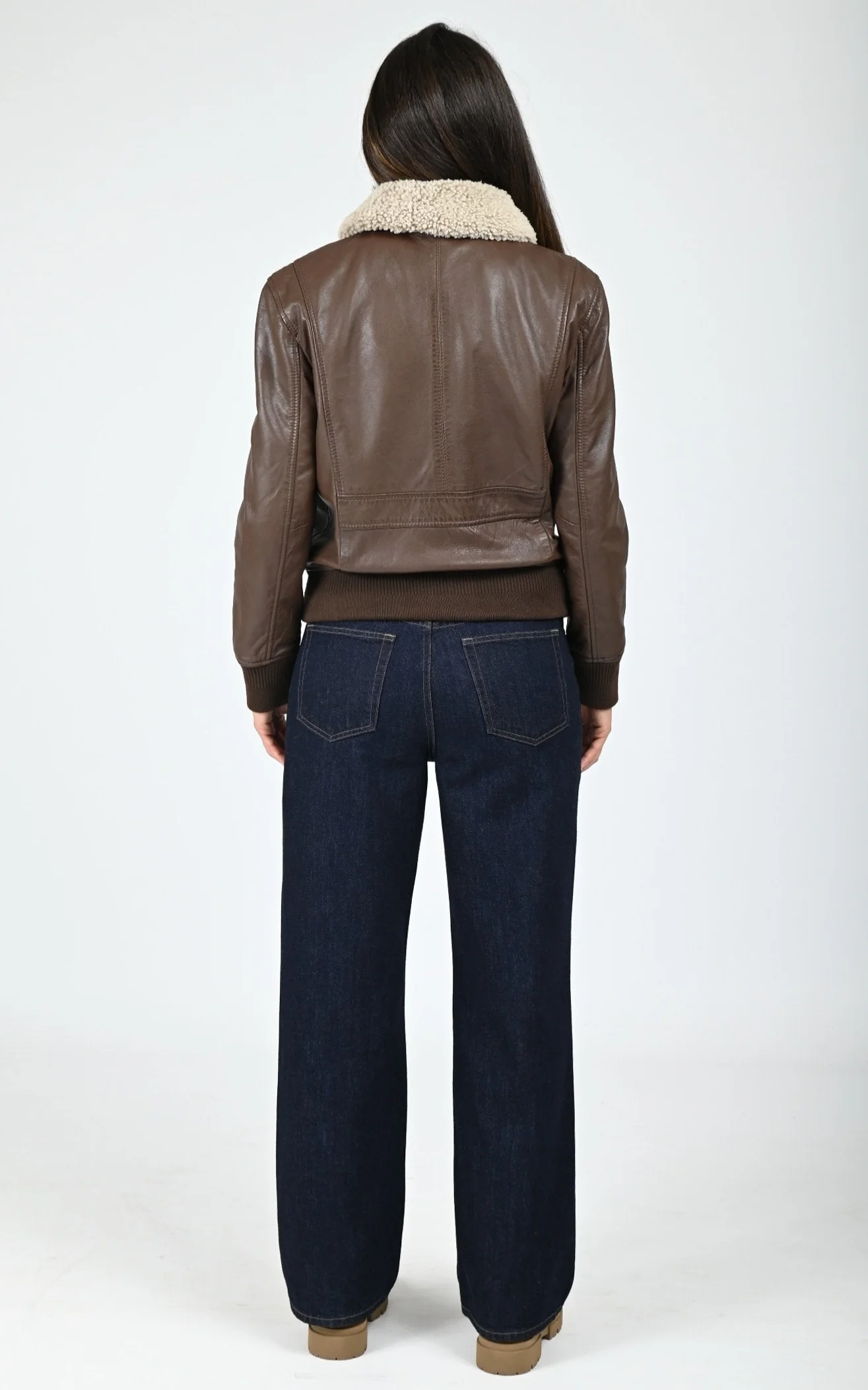 Blouson cuir marron – Image 4