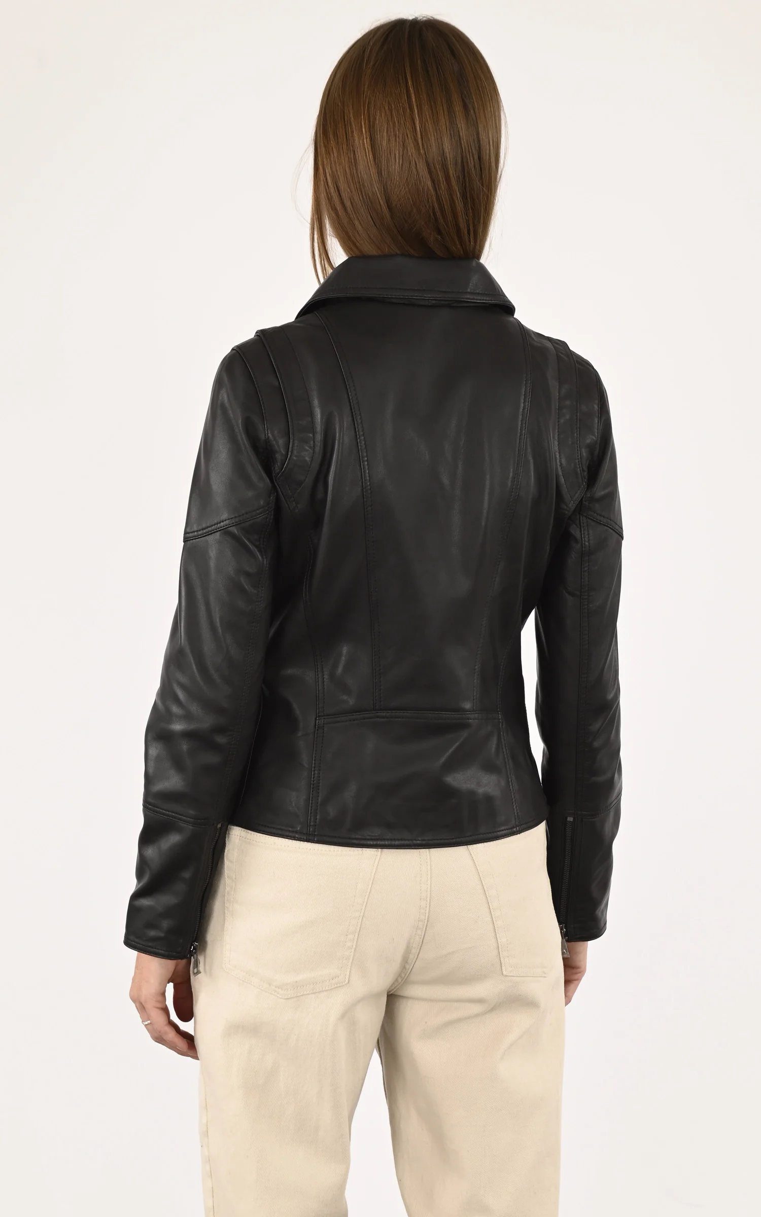 Blouson cuir agneau noir – Image 4