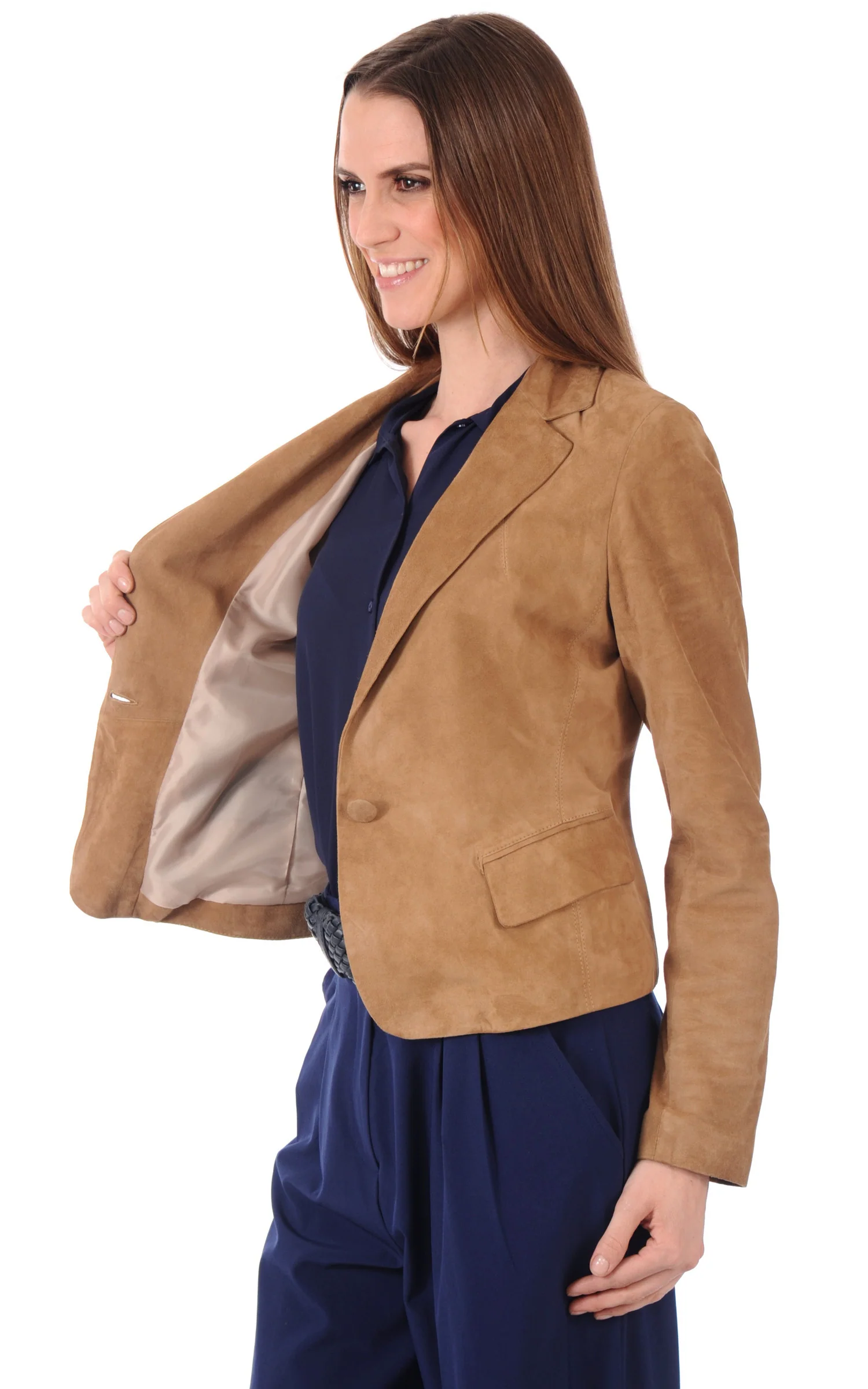 Blazer daim beige – Image 3