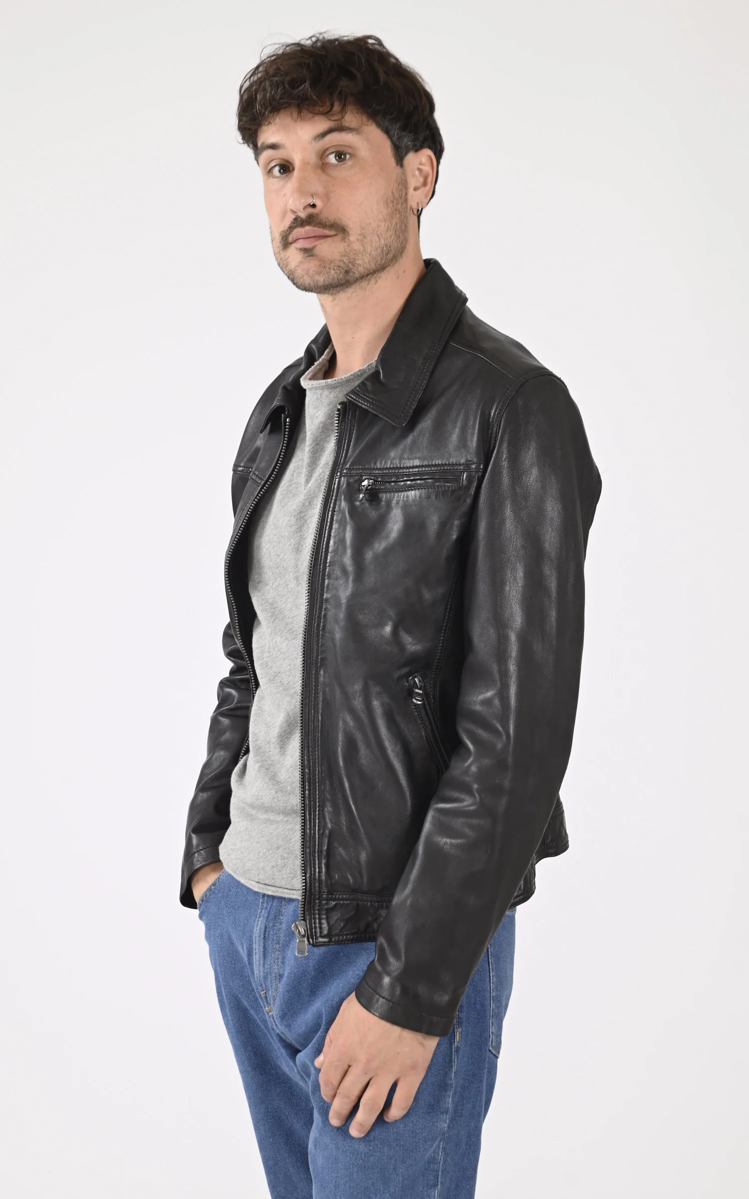 Blouson cuir Major noir